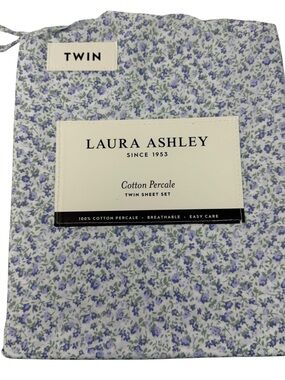 Laura Ashley Twin Sheet Set purple floral Cottagecore NWT